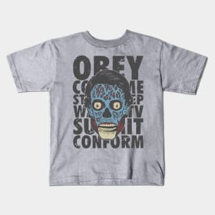 They Live! Obey, Consume, Buy, Sleep, No Thought and Watch TV Kids T-Shirt